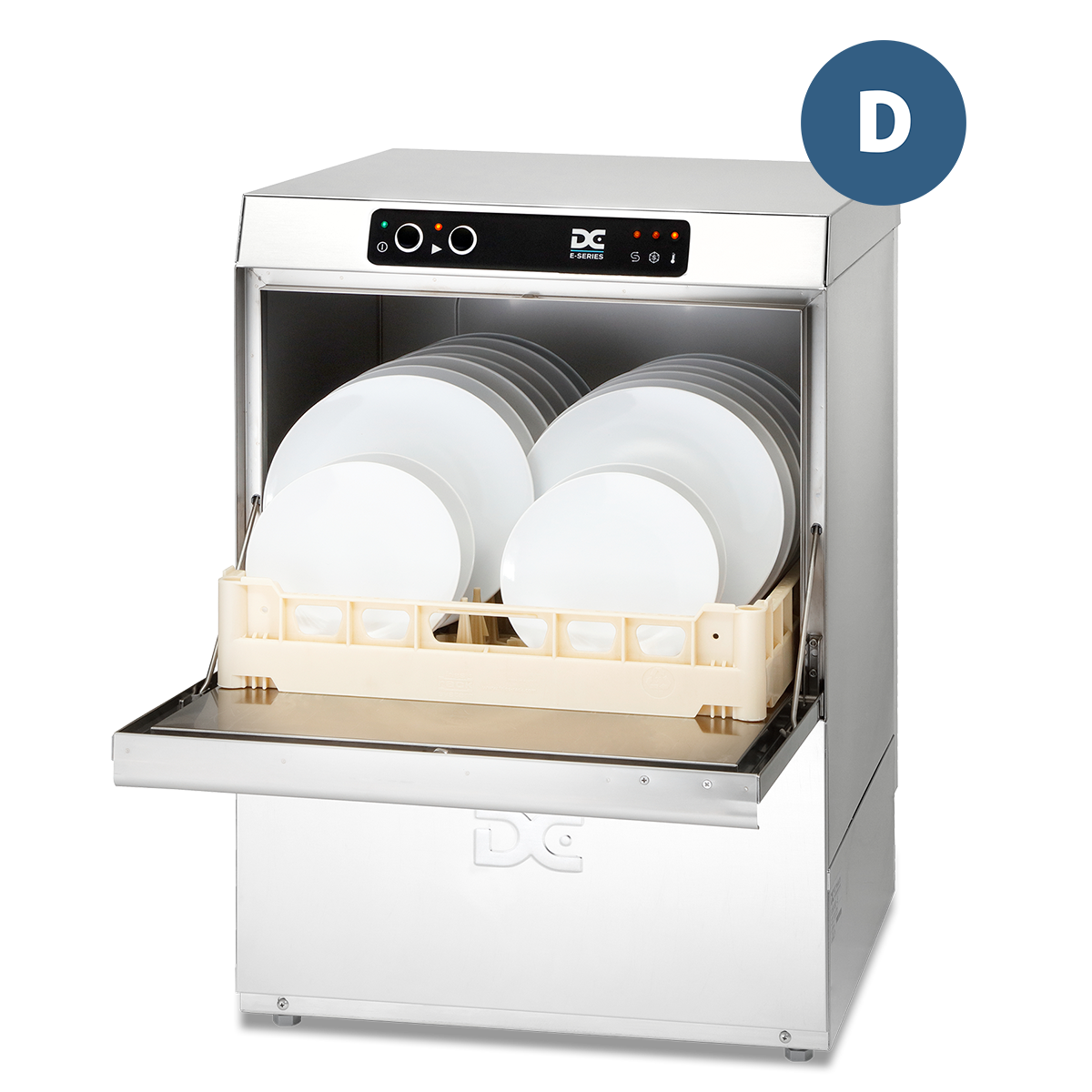 Light Gray DC ED50D Economy Range 500mm Basket Frontloading Commercial Dishwasher with Drain Pump, 18 Plates - Contact Us For Availability