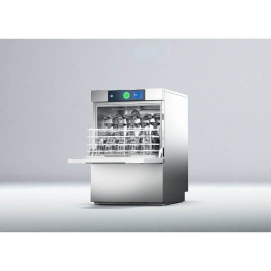 Light Gray Hobart GCSW-20B 400mm Basket Frontloading Commercial Glasswasher with Chemical Pump, Integral Water Softener & Drain Pump - 16 Pint Capacity - Contact Us For Availability