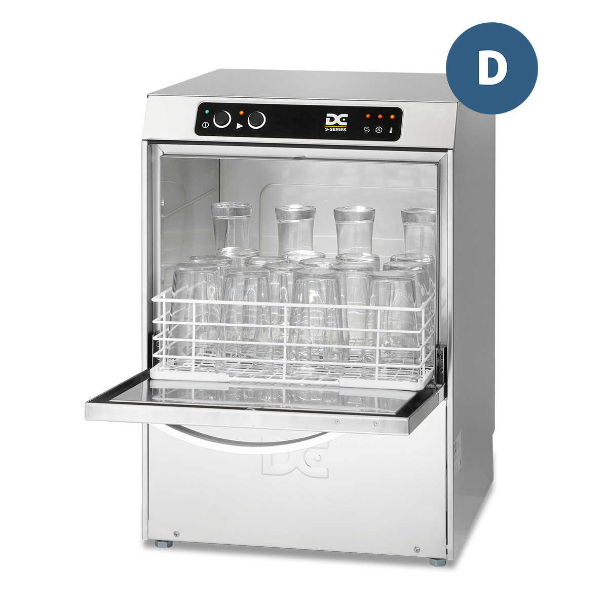 Light Gray DC SGP40D Standard Range 400mm Basket Frontloading Commercial Glasswasher with Drain Pump, 18 Pint Capacity - Contact Us For Availability