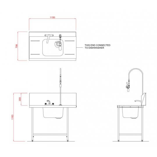 Light Gray Hobart SD1150L/R Outlet Single Rack Table - Contact Us For Availability