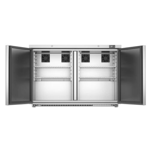Light Gray Foster HR360/13-117 Double Door Undercounter Cabinet Refrigerator, 360 Litres - In Stock