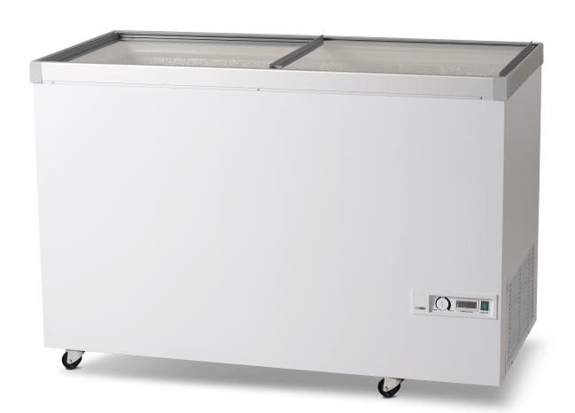 Light Gray Vestfrost GRADED IKG405 Sliding Glass Lid Display Freezer, 386 Litres - Out Of Stock