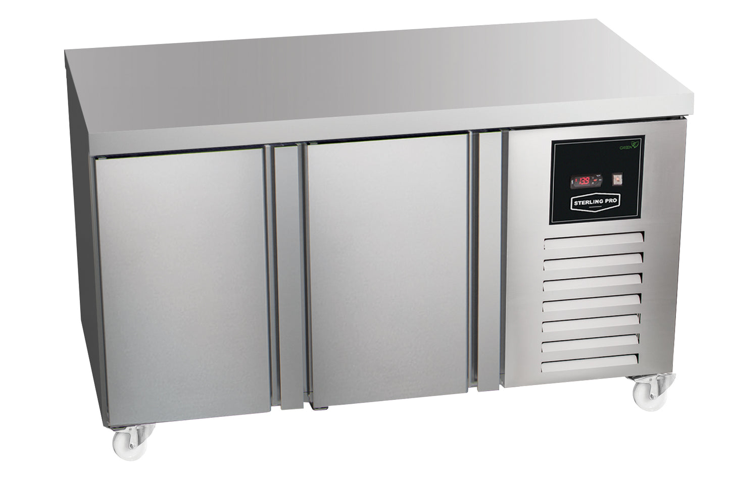 Gray Sterling Pro Green SPI-7-135-20-NS 2 Door Fridge Counter Plain Top, 290 Litres - In Stock