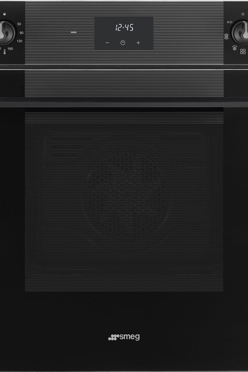 Black SMEG Linea Multifunction Pyrolitic Single Oven