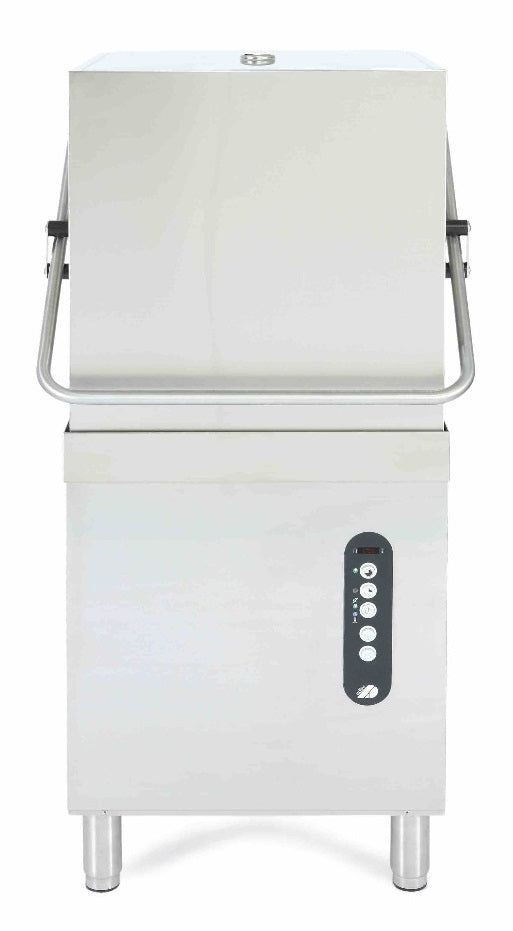 Light Gray Adler AD1000-DPSO-TPH Passthrough Dishwasher with Chemical Pump, Drain Pump & Integral Water Softener - 18 Plates - In Stock