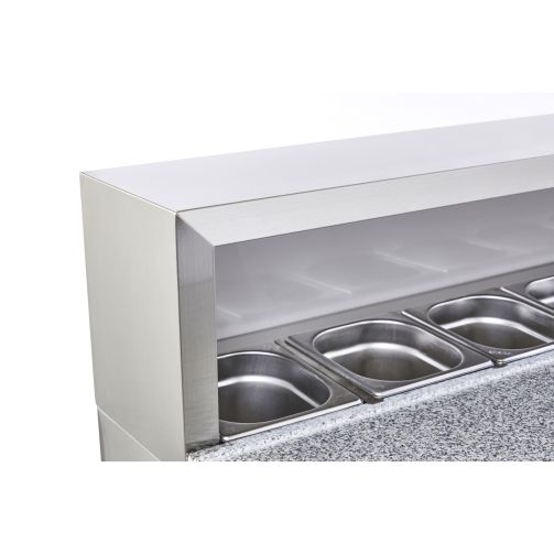 Gray Sterling Pro Cobus SPU903PZ 3 Door Pizza Counter Granite Top 8 x GN1/6, 402 Litres -