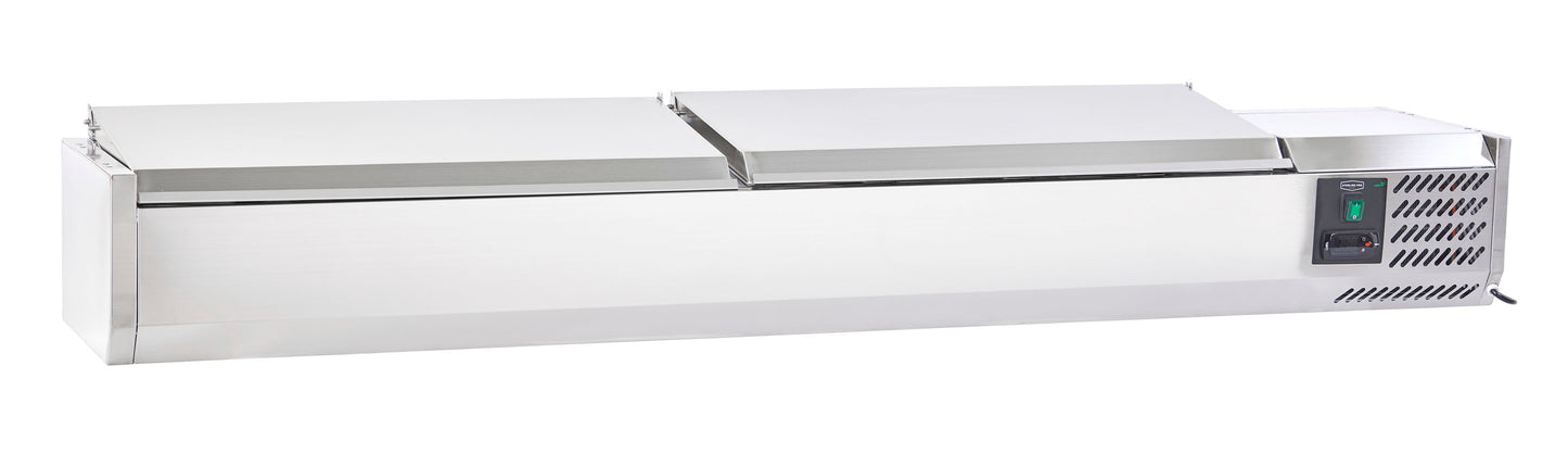 Light Gray Sterling Pro Cobus SPT1800-330-SS Topping Well with Stainless Steel Lid, 8 x GN1/4 - In Stock