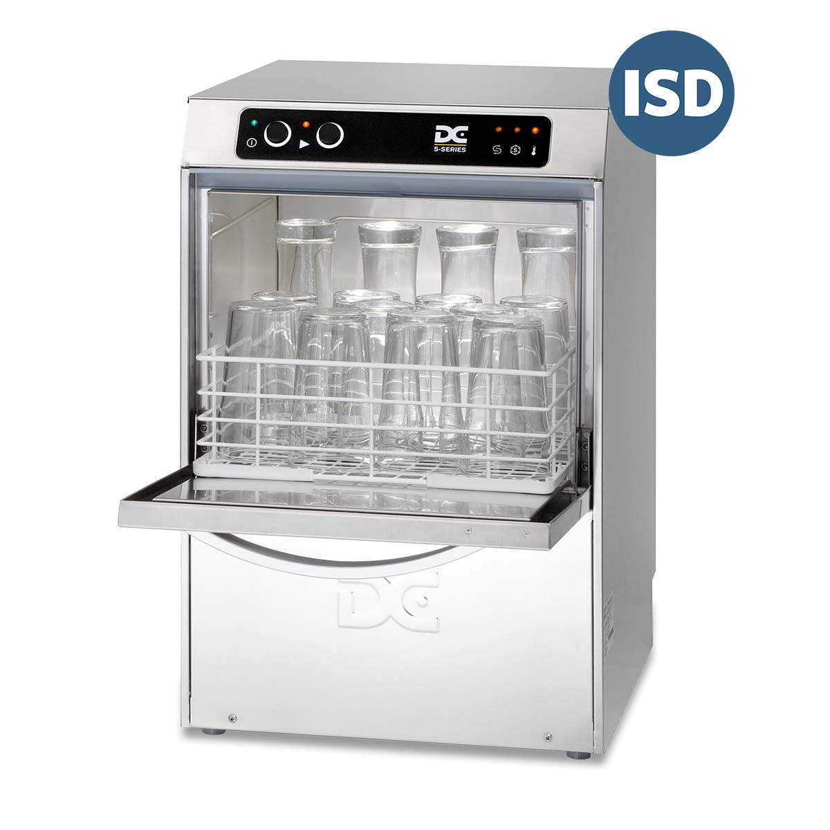 Gray DC SGP35ISD Standard Range 350mm Basket Frontloading Commercial Glasswasher with Integral Softener & Drain Pump, 14 Pint Capacity - Contact Us For Availability