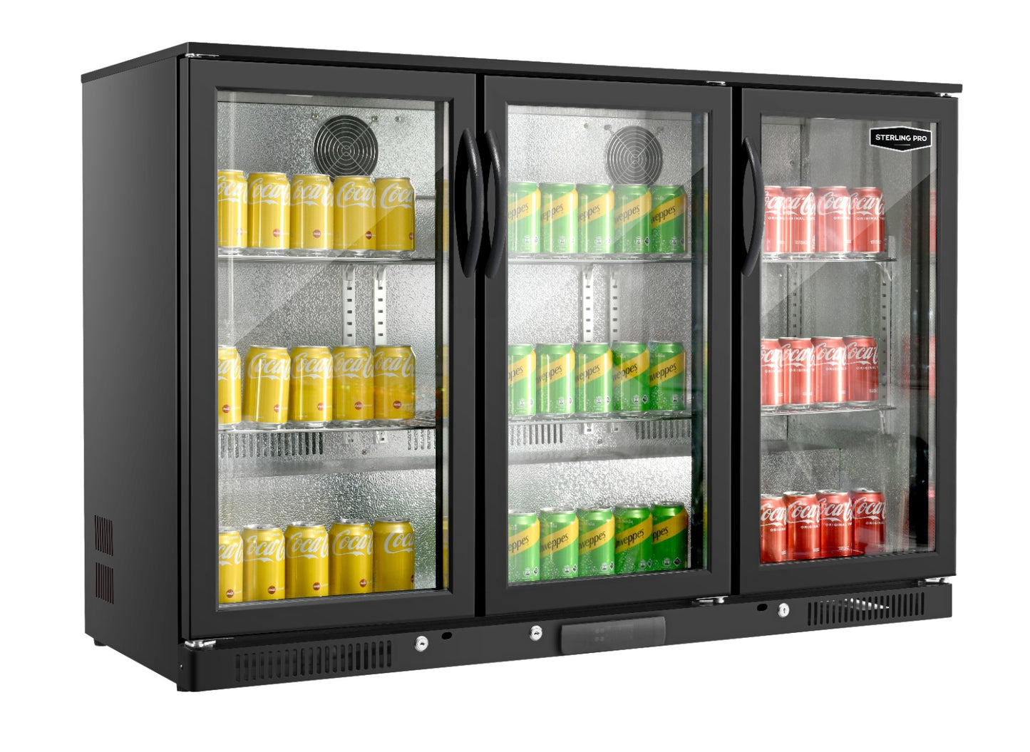 Dark Slate Gray Sterling Pro Green SP3HC-BH Hinged Triple Door Bottle Cooler, 274 x 330ml Bottles - Out Of Stock
