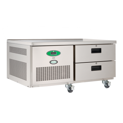 Light Gray Foster LL2/1HDRW/14-115 2 Drawer Low Level Reduced Width Stainless Steel Refrigerated Counter, 140 Litres - Contact Us For Availability
