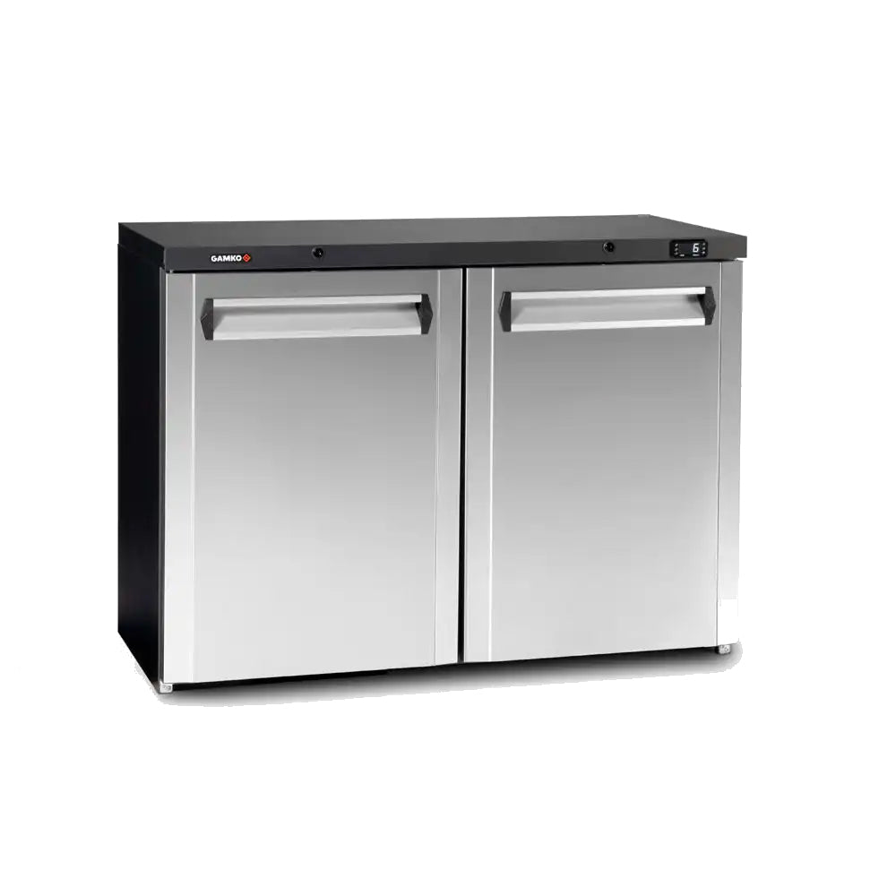 Gray Gamko Maxiglass MG3/275CS Hinged Solid Stainless Steel Triple Door Undercounter Bottle Cooler, 328 Litres - In Stock