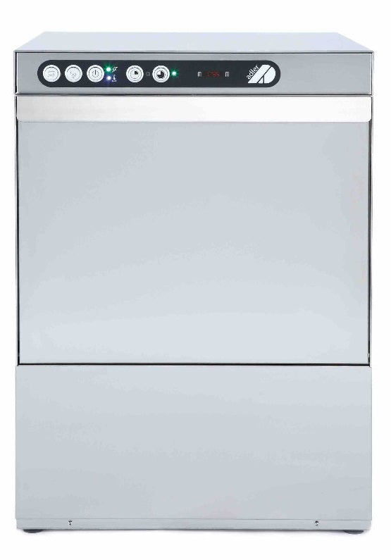Light Gray Adler AD40GL 400mm Basket Glasswasher with Gravity Drain & Chemical Pump, 16 Pint Capacity - In Stock