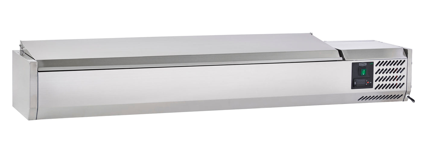 Light Gray Sterling Pro Cobus SPT1600-330-SS Topping Well with Stainless Steel Lid, 7 x GN1/4 - In Stock
