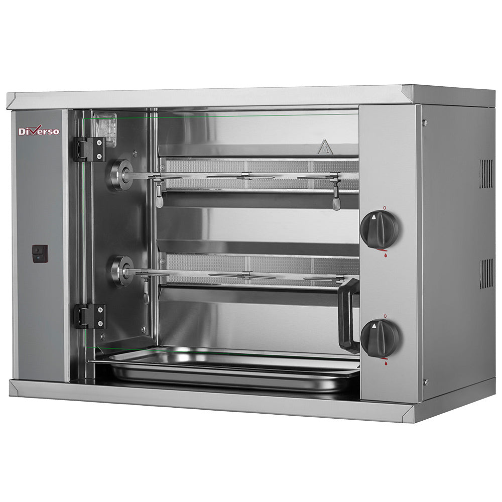 Slate Gray Diverso WR-RVGS-G2 Gas chicken roaster, 2 spits (6 chickens) SMALL - Contact Us For Availability