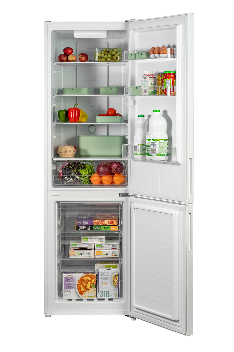 Light Gray SIA Total No Frost Combi Freestanding Fridge Freezer 250L