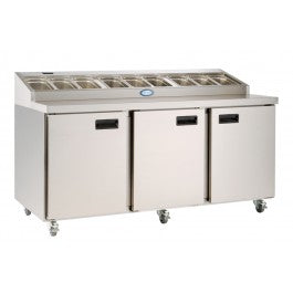 Light Gray Foster FPS3HR/15-153 3 Door Refrigerated Preparation Counter, 420 Litres - Contact Us For Availability