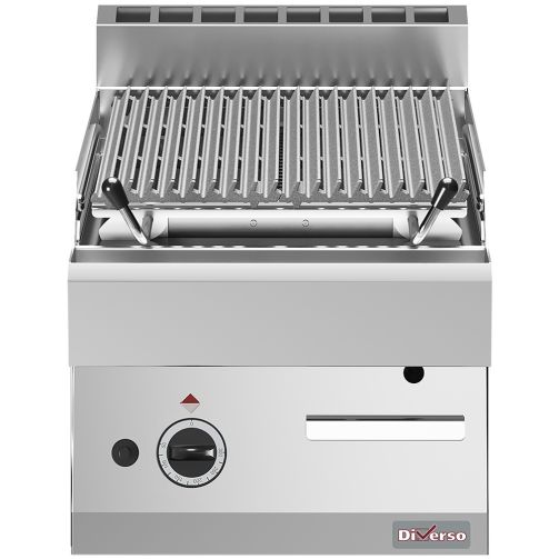 Gray Diverso WR-PLX1-40 Lavastone grill - 1/2 module, cooking grill in cast iron "double face" - Contact Us For Availability