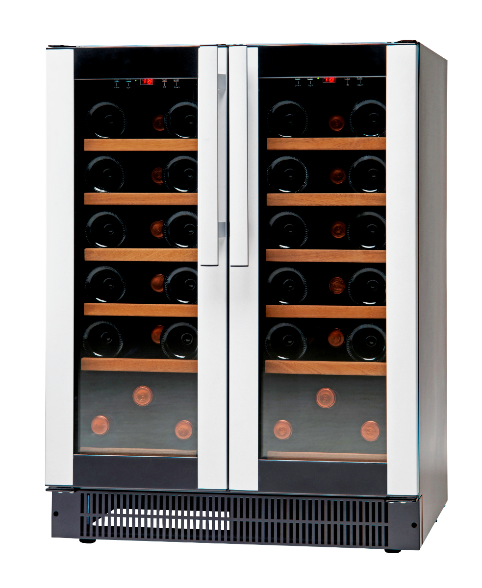 Light Gray Vestfrost W 38 Glass Single Door Multi-Zone Black Compact Wine Cabinet, 38 x 750ml Bottles - Low Stock