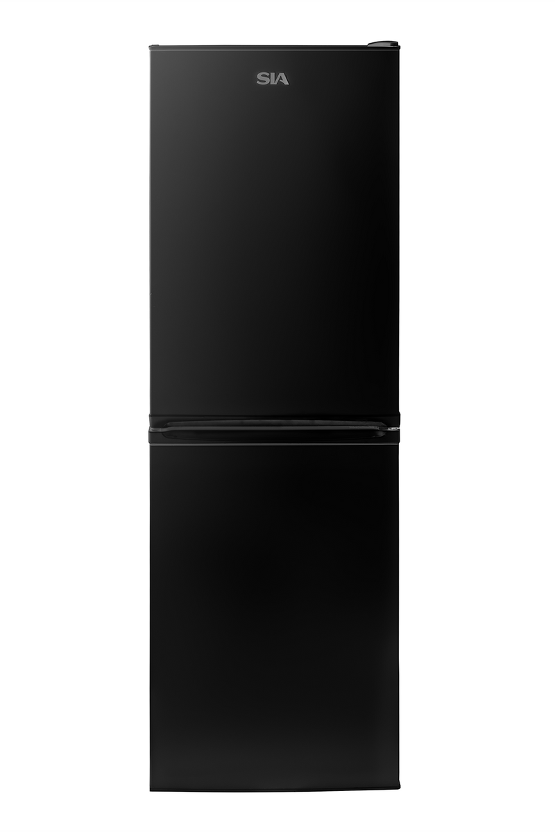 Black SIA Black Freestanding 149L Combi Fridge Freezer