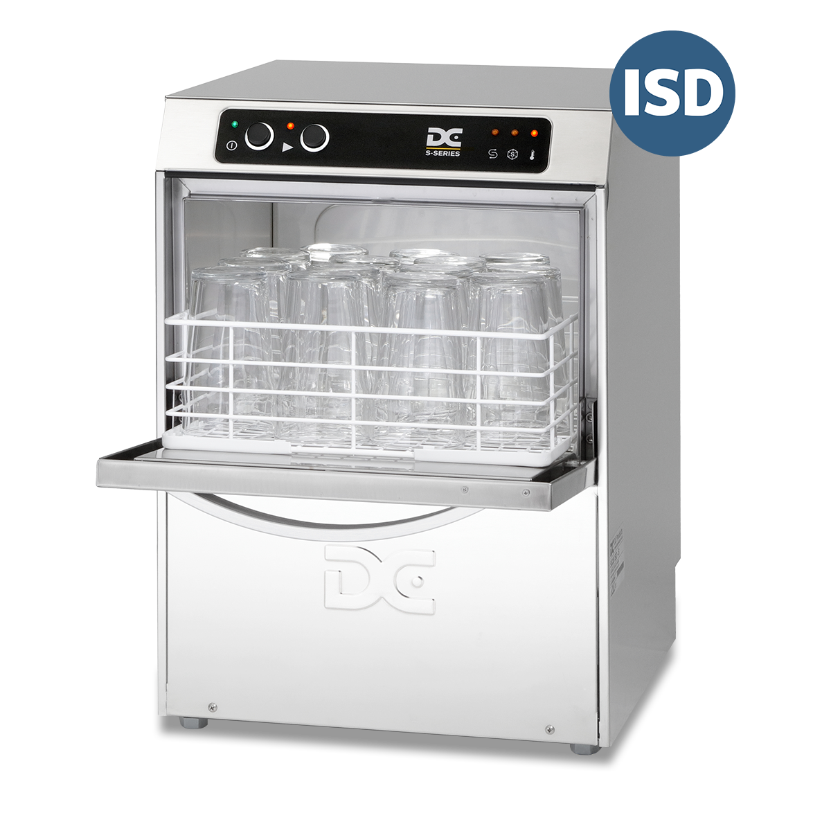 Light Gray DC SG35ISD Standard Range 350mm Basket Frontloading Commercial Glasswasher with Integral Water Softener and Drain Pump, 14 Pint Capacity - Contact Us For Availability