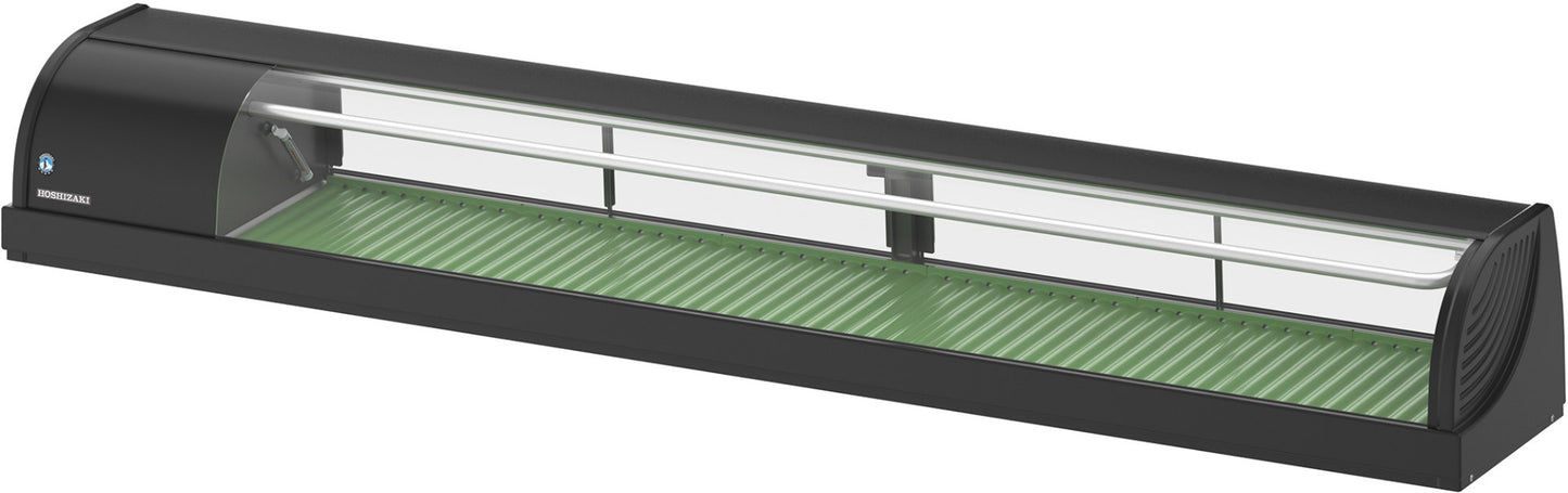 Dark Slate Gray Hoshizaki HNC-210BE-L-BLH Left-Sided Sushi Display Case with LED Lights, 87 Litres - Contact Us For Availability