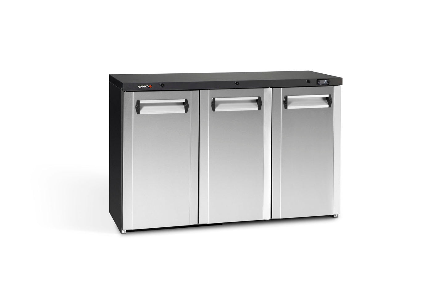 Light Gray Gamko Maxiglass MG3/315CS Maxiglass Hinged Stainless Steel Front Triple Door Undercounter Bottle Cooler, 315 Litres - Contact Us For Availability