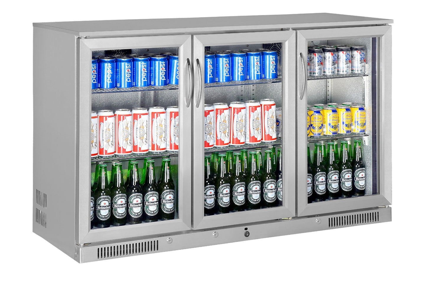 Gray Sterling Pro GRADED Green SP3HC-STS Triple Door Stainless Steel Bottle Cooler, 274 x 330ml Bottles - Out Of Stock