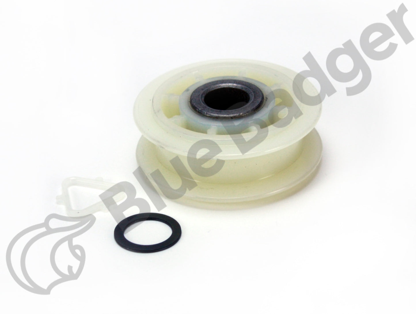 Light Gray Whirlpool 3LWED4705FW Belt Roller Pulley - Part Number C00311004 - Low Stock