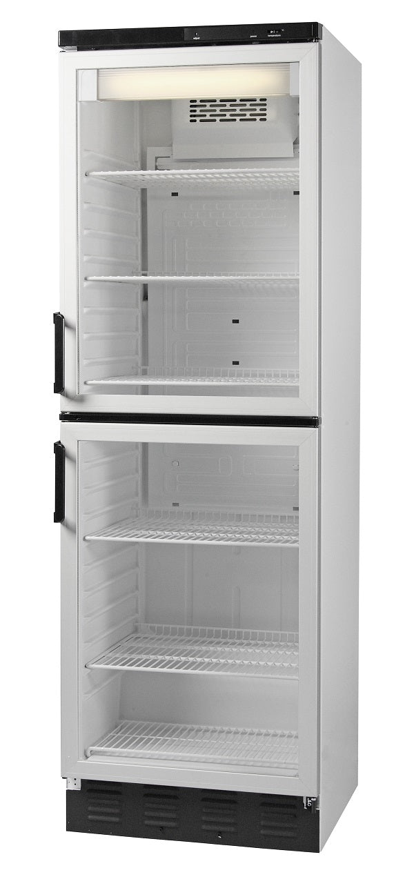 Gray Vestfrost FKG 370 Double Door Upright Display Cooler, 377 Litres - In Stock