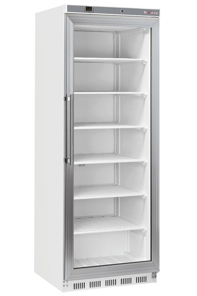 Light Gray Diverso WR-NG41-LV Freezer cabinet, glass door, static, 400 liters - White - Contact Us For Availability