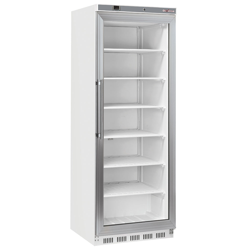 Light Gray Diverso WR-NG41-LV Freezer cabinet, glass door, static, 400 liters - White - Contact Us For Availability