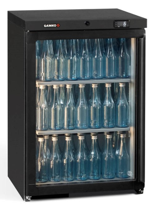 Dark Slate Gray Gamko MG3/150LG Maxiglass Left Hand Hinged Glass Single Door Undercounter Bottle Cooler, 150 Litres - Contact Us For Availability