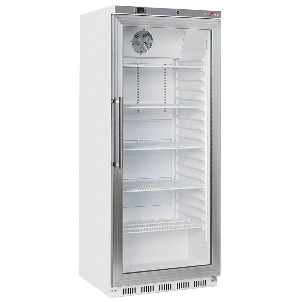 Light Gray Diverso WR-PG61-LG Ventilated refrigerator GN 2/1, glass door, 600 liters - white - Contact Us For Availability