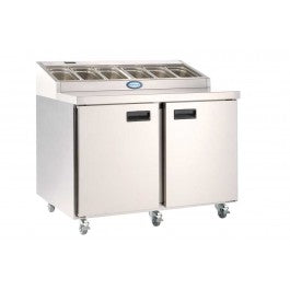 Light Gray Foster FPS2HR/15-152 2 Door Refrigerated Preparation Counter, 270 Litres - Contact Us For Availability