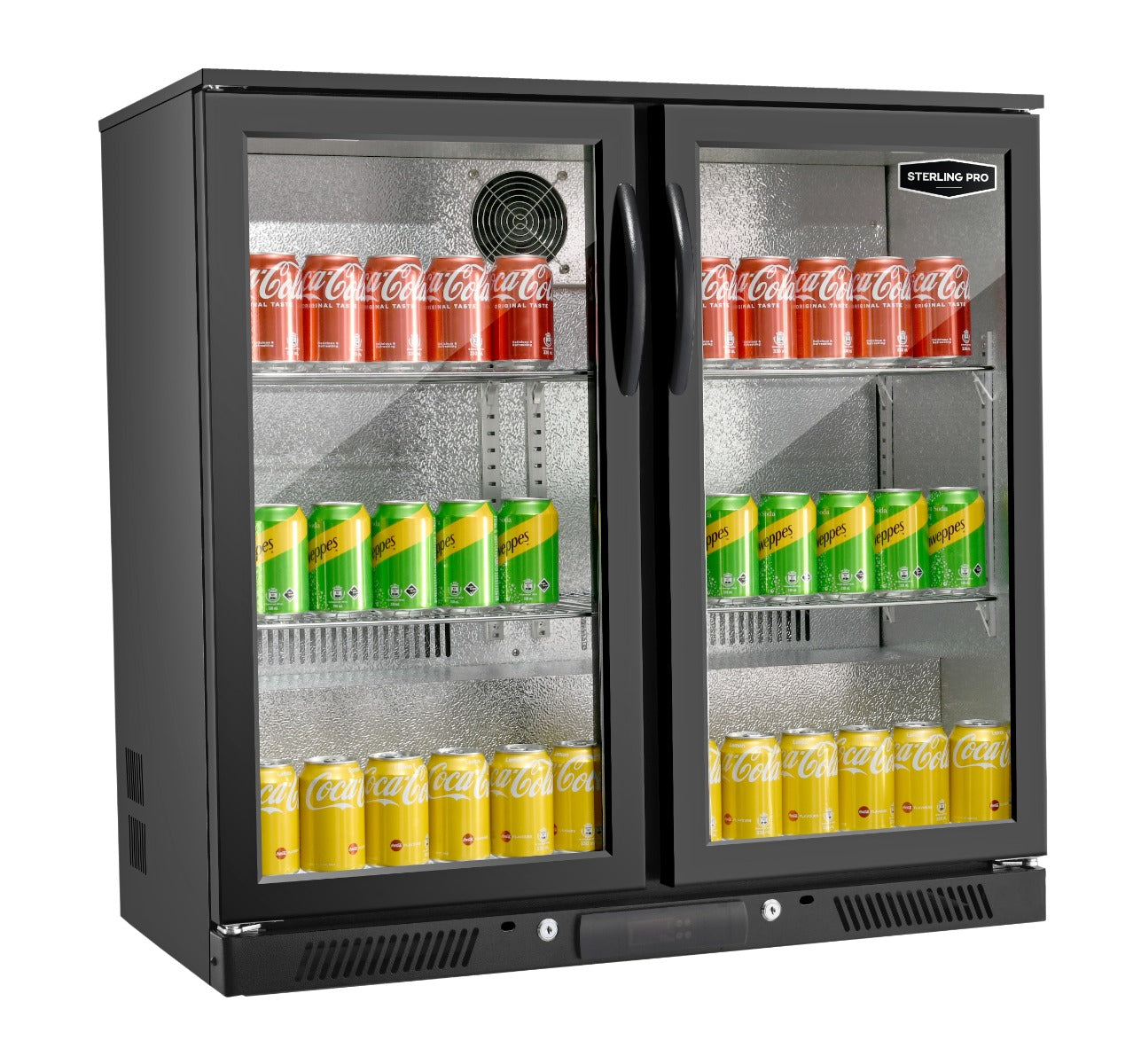 Dark Slate Gray Sterling Pro Green SP2HC-BH Hinged Double Door Bottle Cooler, 180 x 330ml Bottles - In Stock