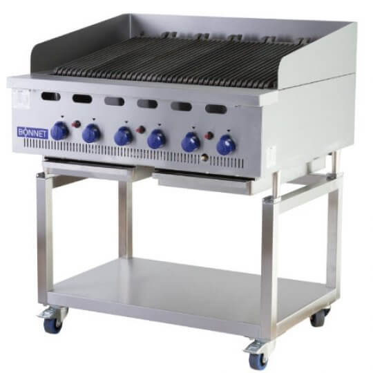 Gray Hobart BCB900-1 Bonnet 900mm Gas Charbroiler, 22.2kW - Contact Us For Availability