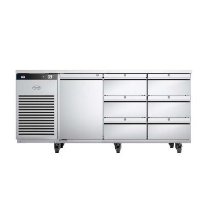 Light Gray Foster EP1/4H/43-328 EcoPro G3 1 Door & 6 Drawer Refrigerated Counter, 585 Litres - Contact Us For Availability