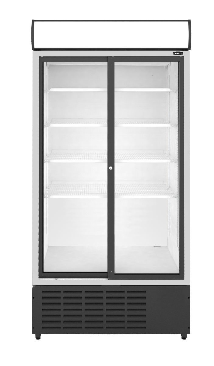 Light Gray Sterling Pro Green SPD20SL Upright Sliding Double Door Display Chiller, 832 Litres - Out Of Stock