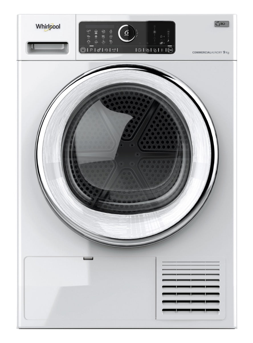 Light Gray Whirlpool AWZ9HP/PRO Omnia 6th Sense Heat Pump Condenser Dryer, 9kg - In Stock