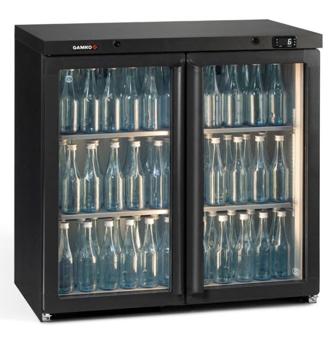 Dark Slate Gray Gamko MG3/250G Maxiglass Hinged Glass Double Door Undercounter Bottle Cooler, 250 Litres - Contact Us For Availability