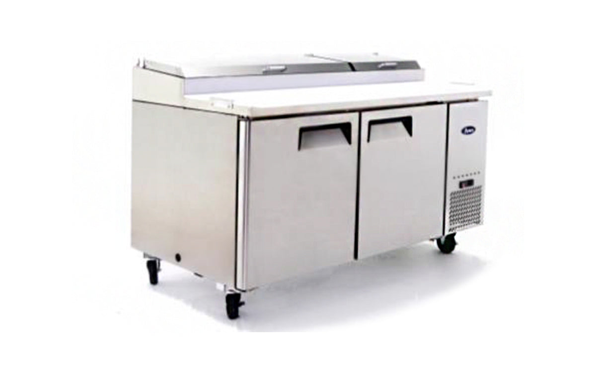 Light Gray Atosa MPF8202GR 2 Door Refrigerated Preparation Table, 523 Litres - Contact Us For Availability