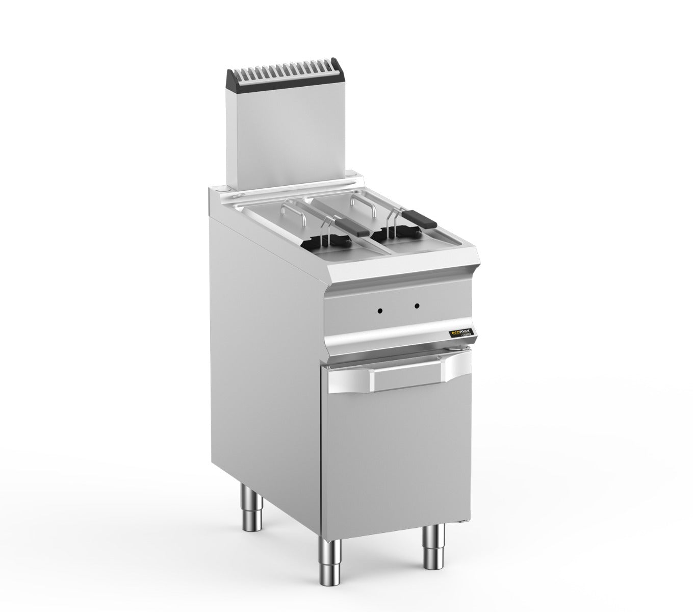 Light Gray Hobart Ecomax HEFRG74A2V Floorstanding Double Basket Gas Fryer, 2 x 7 Litres - Contact Us For Availability