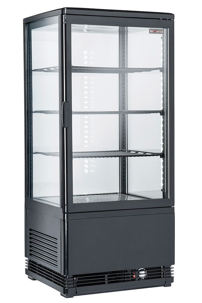 Dark Slate Gray Diverso WR-V4F1-BL Ventilated display table model, 4 glazed sides, 4 levels, 80 litres - "Black" - Contact Us For Availability