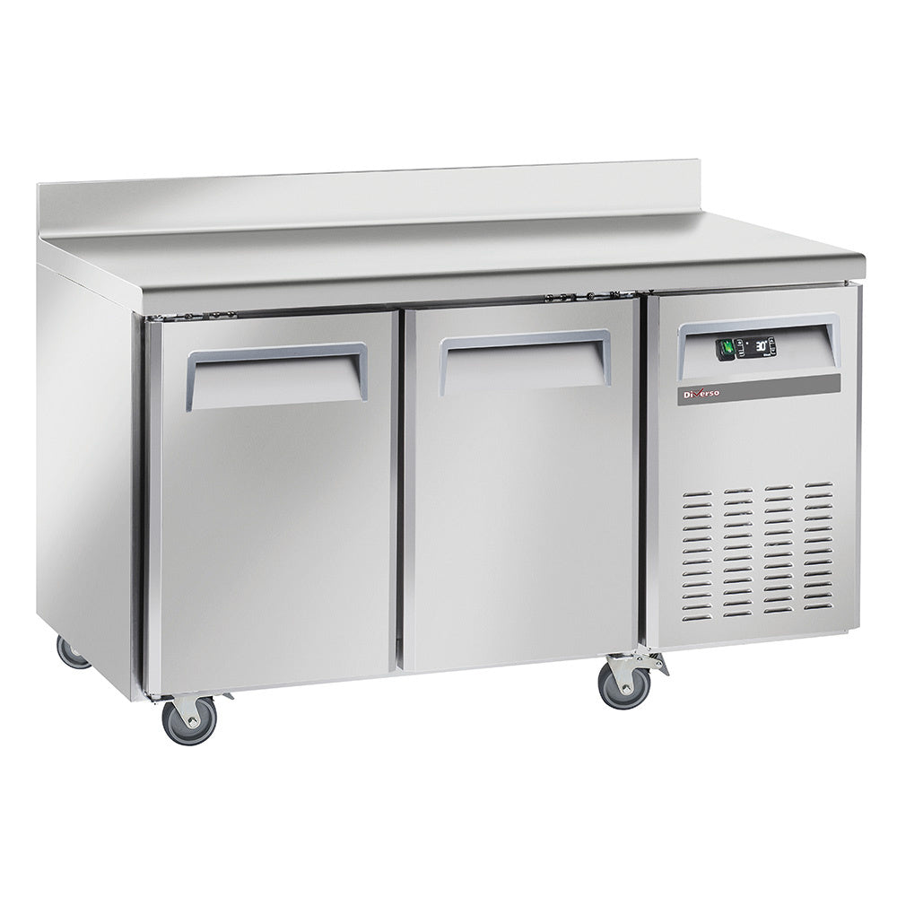 Light Gray Diverso WR-GTN2-2ND Cooling table, ventilated, 2 doors GN1/1, with backsplash - Contact Us For Availability