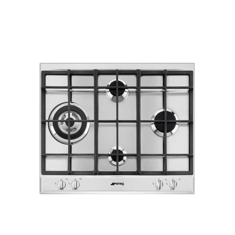 Light Gray SMEG Cucina Gas Hob, Four Burner, 600 mm