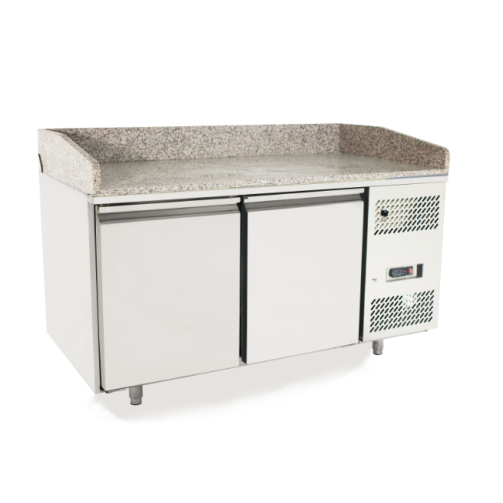 Light Gray Atosa EPF3495GR 2 Door Granite Top Pizza Preparation Counter Fridge, 250 Litres - Contact Us For Availability