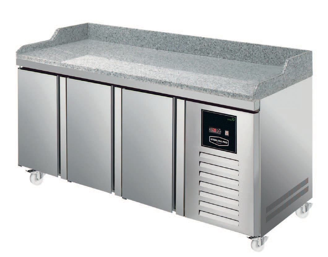 Gray Sterling Pro Green SPI-7-180-30-GR 3 Door Granite Fridge Counter, 452 Litres - Low Stock