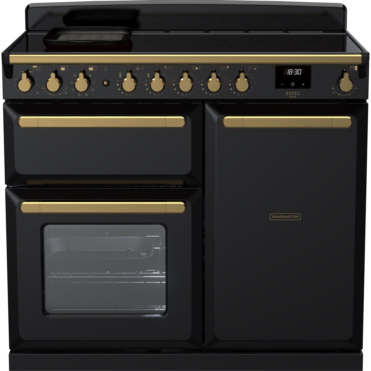 Black Rangemaster Estel Deluxe 100 Range Cooker, 994 mm