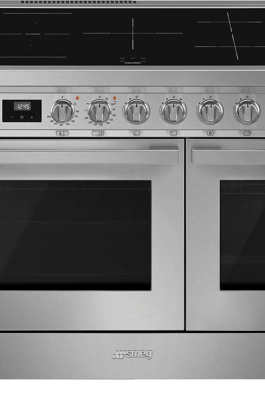 Dark Gray SMEG Portofino Range Cooker, Electric Induction, 900 mm