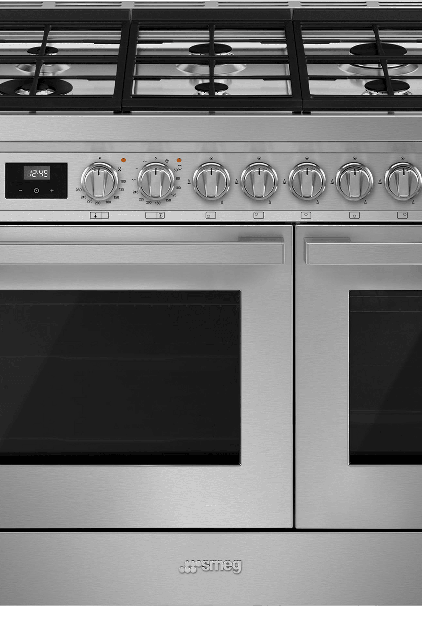 Dark Gray SMEG Portofino Range Cooker, Dual Fuel, 900 mm